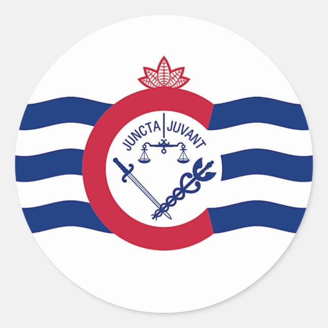 Pegatina con bandera de Cincinnati, Ohio, Estados  (Anverso)