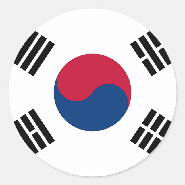 Pegatina con bandera de Corea del Sur (Anverso)