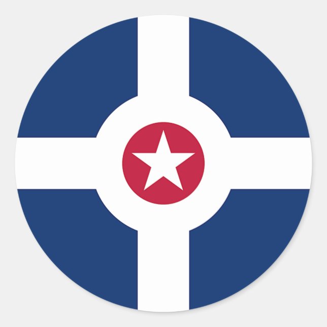 Pegatina con bandera de Indianápolis, Estados Unid (Anverso)