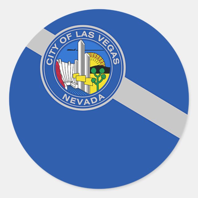 Pegatina con bandera de Las Vegas, Estados Unidos (Anverso)