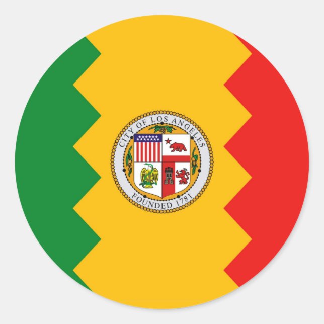 Pegatina con bandera de Los Ángeles, California (Anverso)