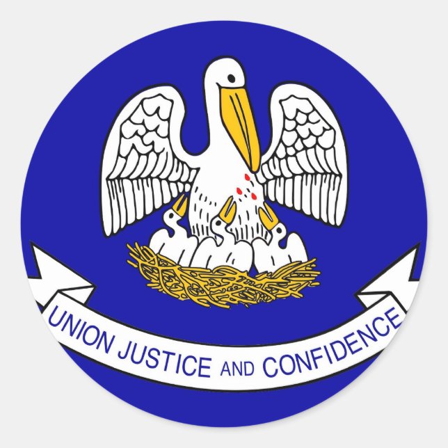 Pegatina con bandera de Luisiana (Anverso)