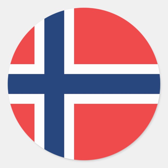 Pegatina con bandera de Noruega (Anverso)