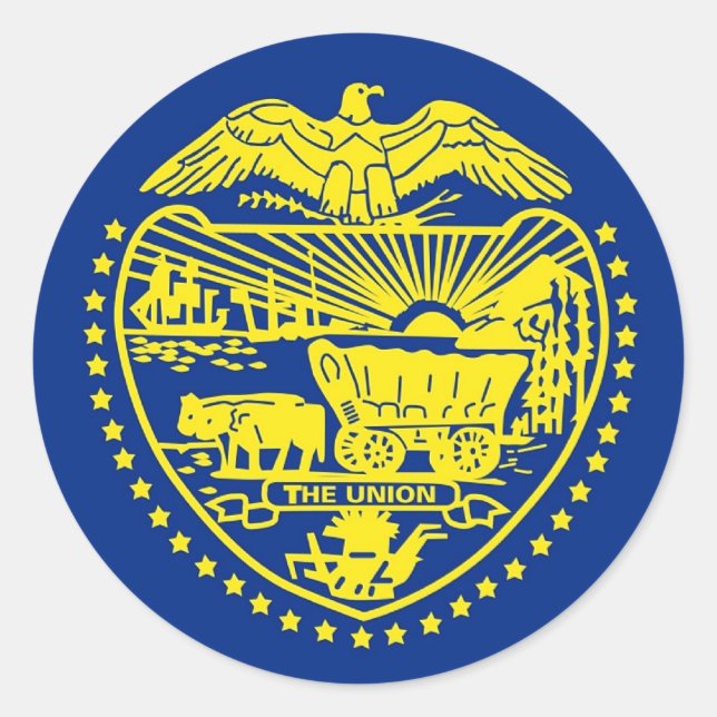 Pegatina con bandera de Oregón (Anverso)