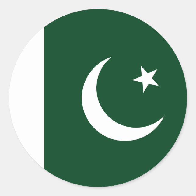 Pegatina con bandera de Pakistán (Anverso)