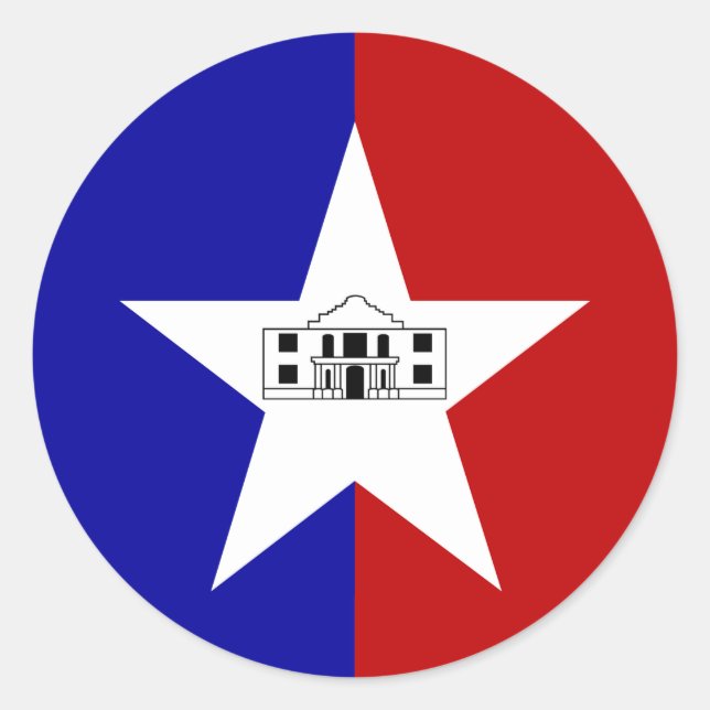 Pegatina con bandera de San Antonio, Estados Unido (Anverso)