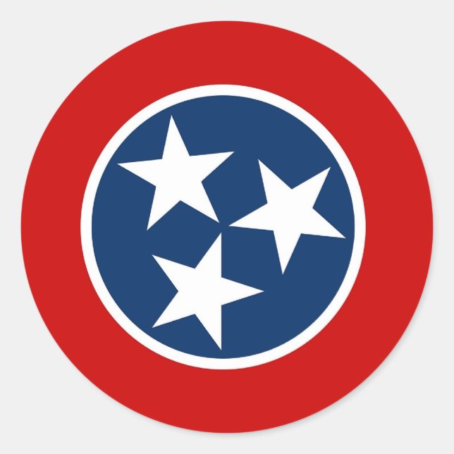 Pegatina con bandera de Tennessee (Anverso)