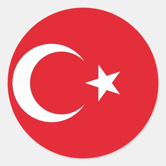 Pegatina con bandera de Turquía (Anverso)