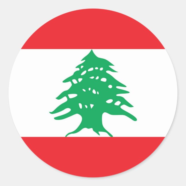 Pegatina con bandera del Líbano (Anverso)
