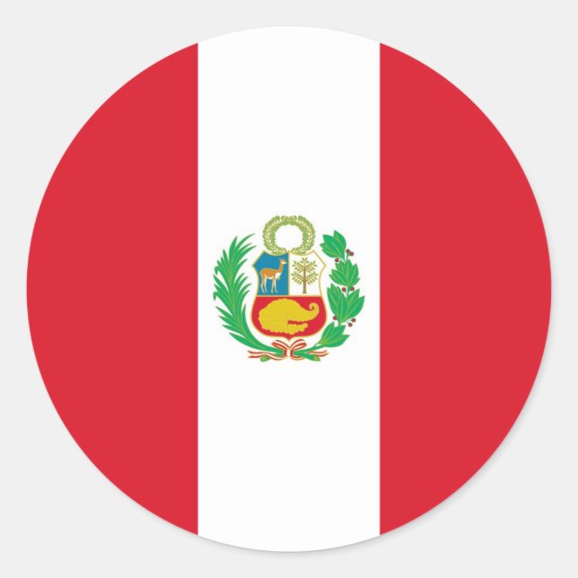 Pegatina con bandera del Perú (Anverso)