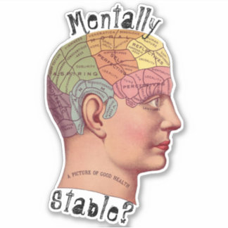 Pegatina con contorno estable mental