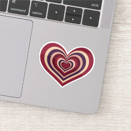 Pegatina Con Corazón Rojo Retro