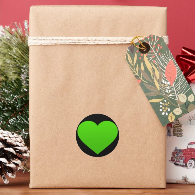 pegatina con corazón verde (Vacaciones)