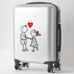 Pegatina con Couple Love Text - Personalizable