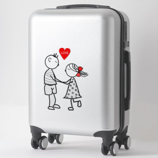 Pegatina con Couple Love Text - Personalizable (Maleta)