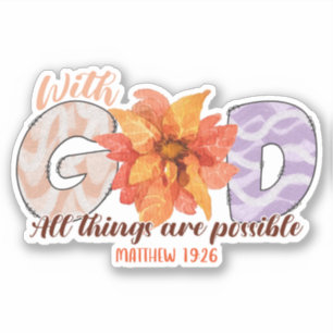 Pegatina Con Dios Todas las Cosas Posibles Biblia Cristiana