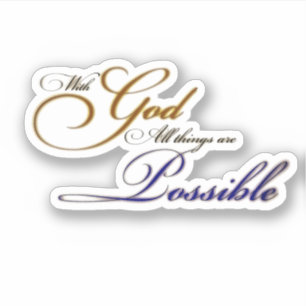 Pegatina Con Dios todo es posible