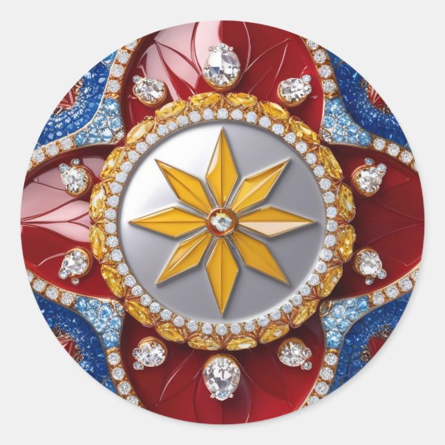 Pegatina con diseño colombiano (Anverso)