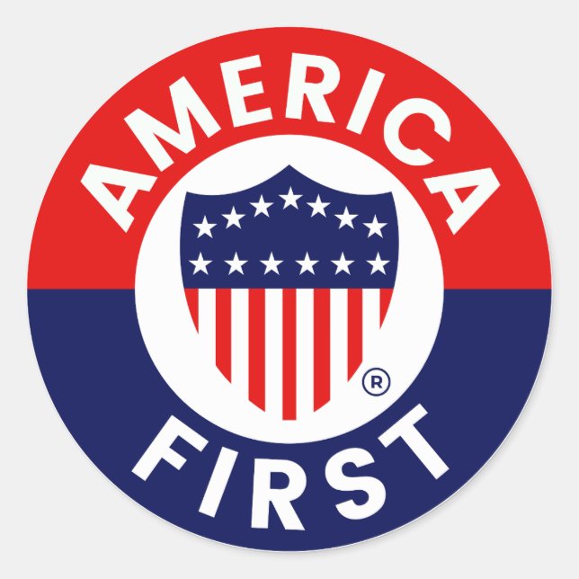 Pegatina con el primer logotipo de Estados Unidos (Anverso)