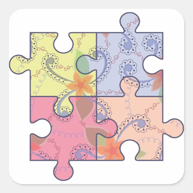 Pegatina con el símbolo de autismo (Anverso)