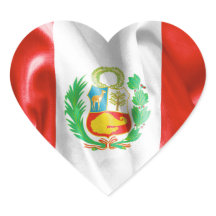 Pegatina con forma de corazón con bandera de Perú