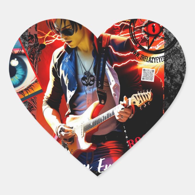 Pegatina con forma de corazón de diseño de balanci (Anverso)