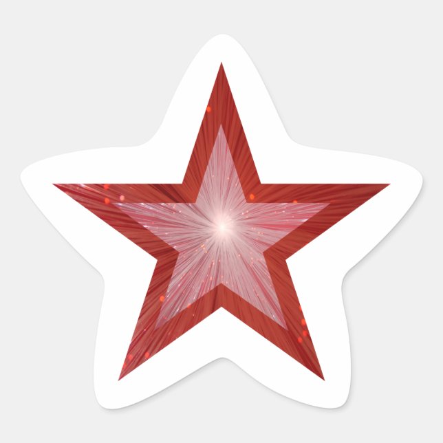 Pegatina con forma de estrella de Estrella Roja (Anverso)