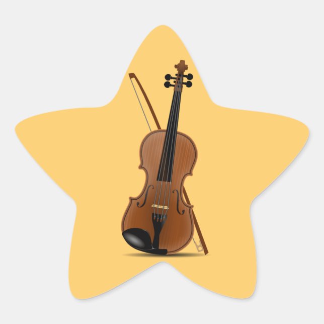 Pegatina con forma de estrella de violín y de Bow (Anverso)
