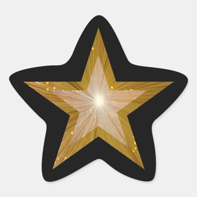 Pegatina con forma de estrella Gold Star negro (Anverso)