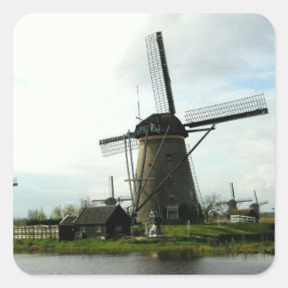 Pegatina con foto de molino de viento holandés