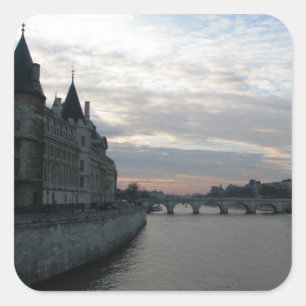 Pegatina con hermosa puesta de sol en París