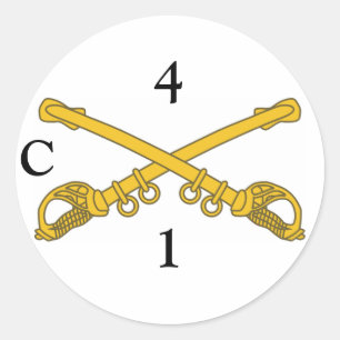 Pegatina con insignia de la caballería 4, 4, 1, C