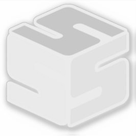 Pegatina con logotipo blanco en cubos S (3" x 3")