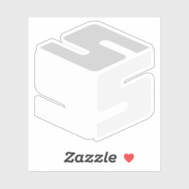 Pegatina con logotipo blanco en cubos S (3" x 3")