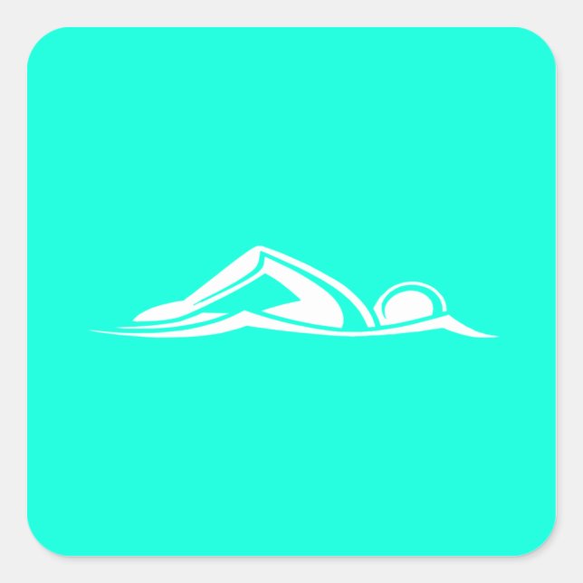 Pegatina con logotipo de natación Turquoise (Anverso)