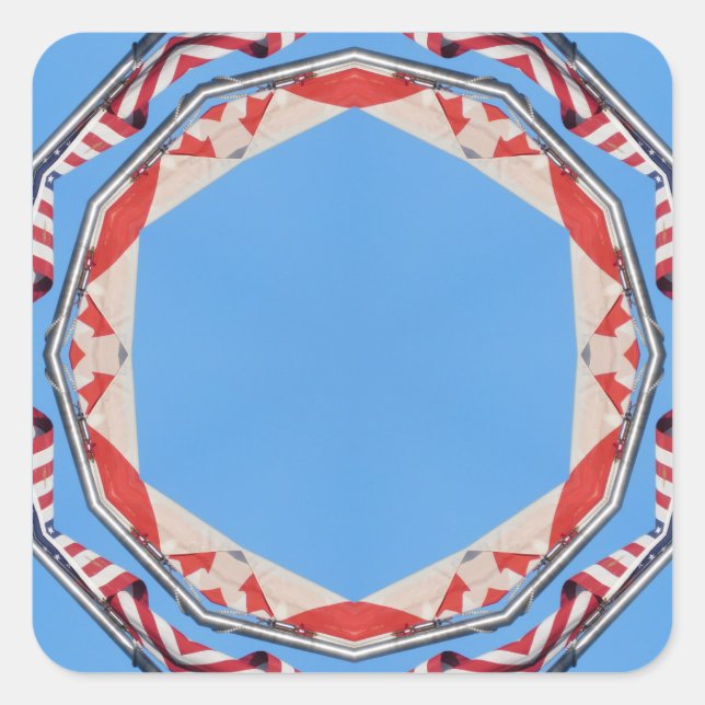 PEGATINA con marco de bandera de Estados Unidos y  (Anverso)