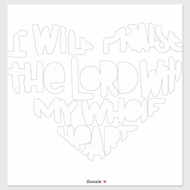 Pegatina Con todo mi corazón (Hoja)