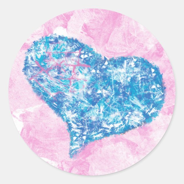 Pegatina con un corazón adorable (Anverso)