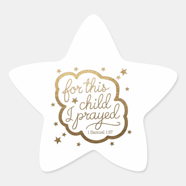 Pegatina con versículo de la Biblia de 1 Samuel 1: (Anverso)