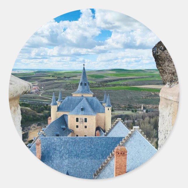 Pegatina con vistas al castillo - Encanto medieval (Anverso)