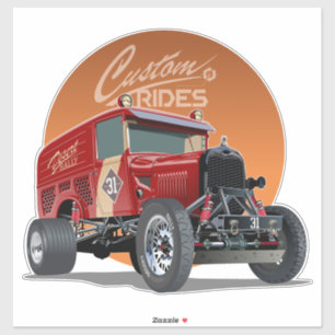 Pegatina Concepto de coche de carreras retro personalizado