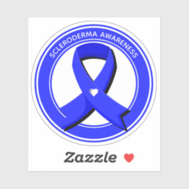Pegatina Conciencia personalizada Cinta azul Corazón blanco