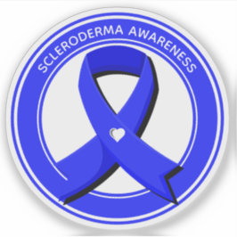 Pegatina Conciencia personalizada Cinta azul Corazón blanco