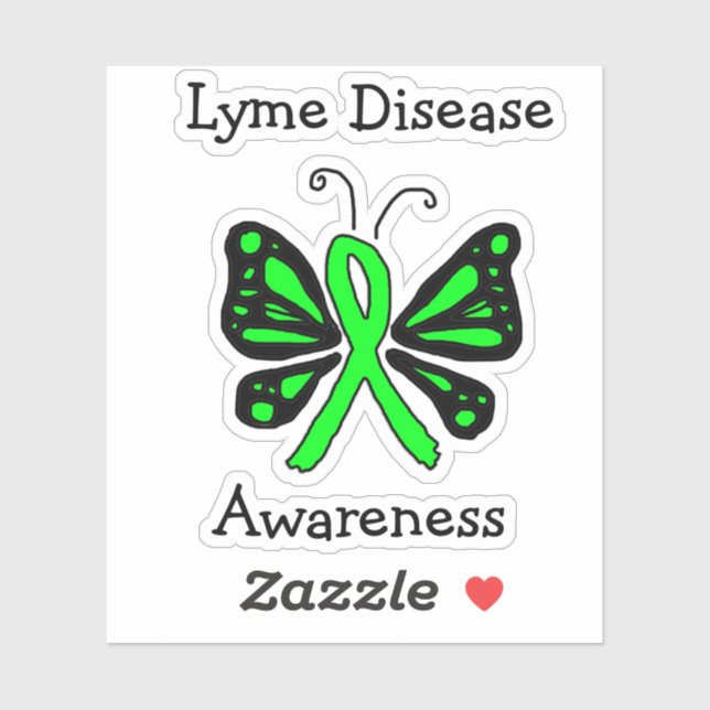Pegatina Conciencia sobre la enfermedad de Lyme (Hoja)
