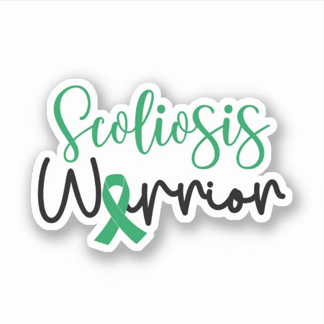 Pegatina Conciencia sobre la escoliosis, Guerrero de la esc (Anverso)