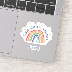 Pegatina Conciencia sobre la salud mental El arcoiris es pe