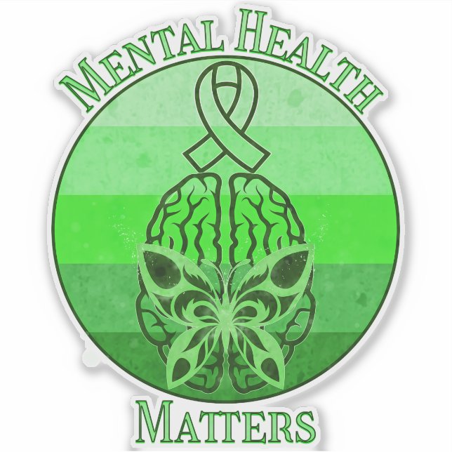 Pegatina Conciencia sobre la salud mental Salud mental Retr (Anverso)