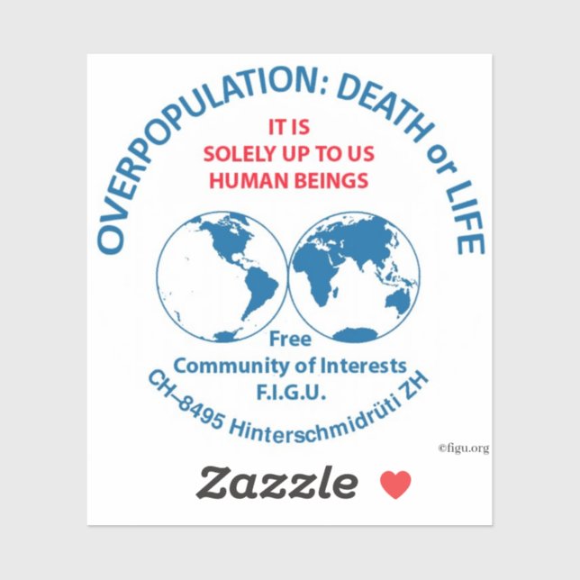 Pegatina Conciencia sobre la sobrepoblación (Hoja)