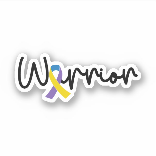 Pegatina Concienciación sobre el cáncer de vejiga, guerrero (Anverso)