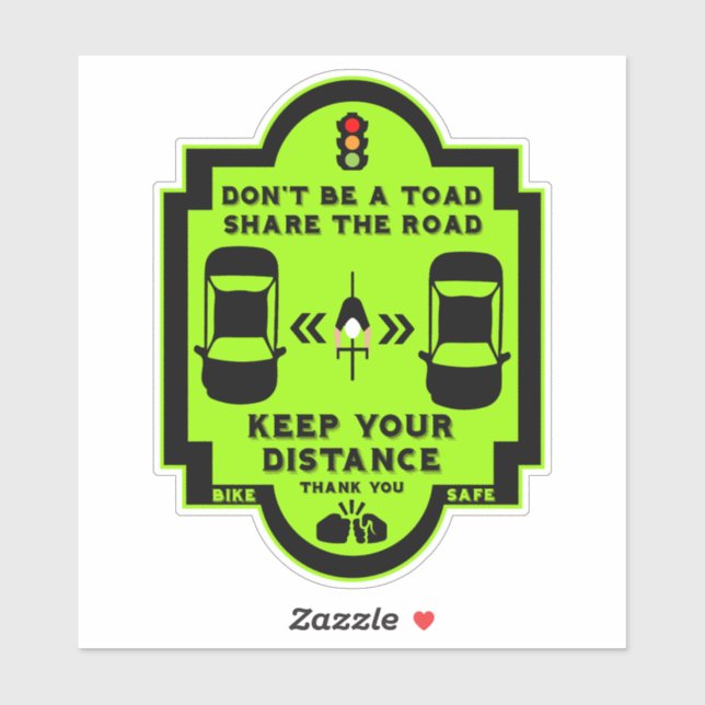 Pegatina Concienciación sobre la seguridad vial en las bici (Hoja)